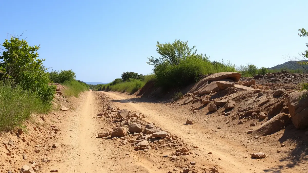 Image of a livestock trail in Loja after emergency works to repair damage caused by heavy rains.