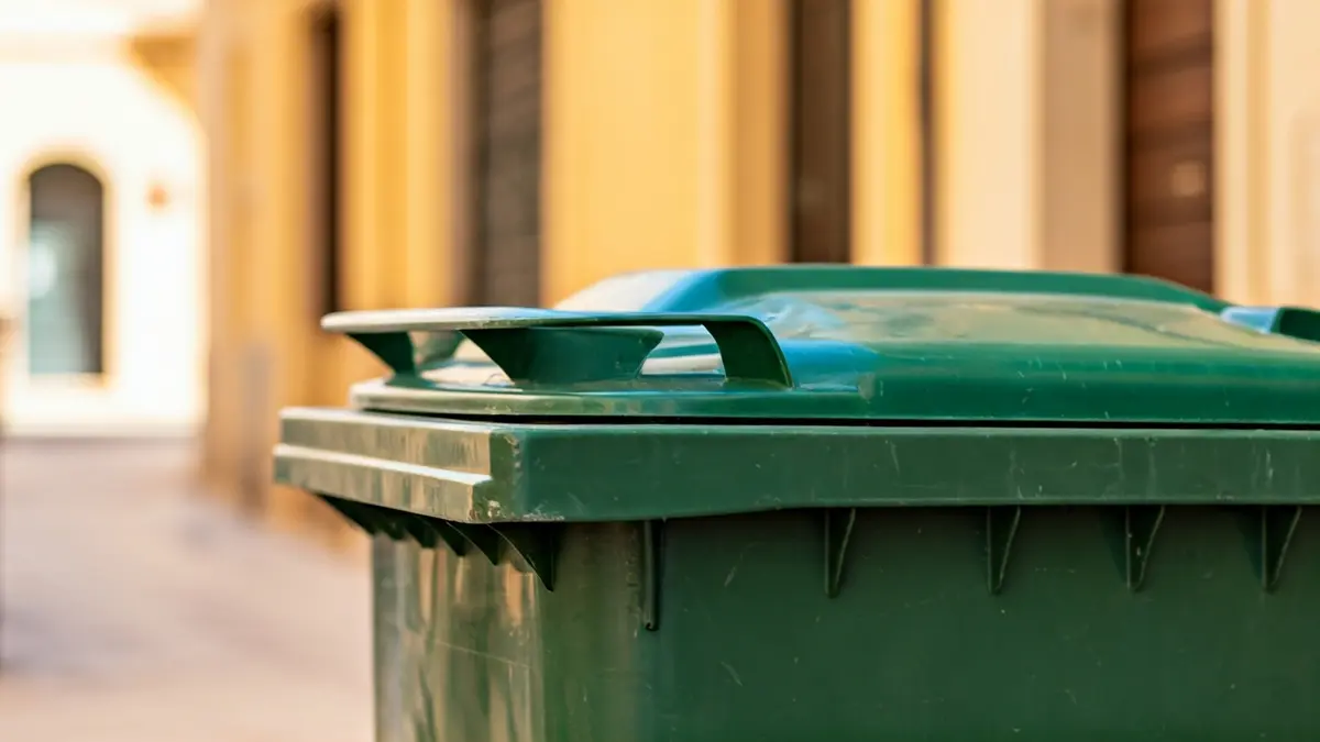 Imagen genérica de un contenedor de biorresiduos en una calle urbana.