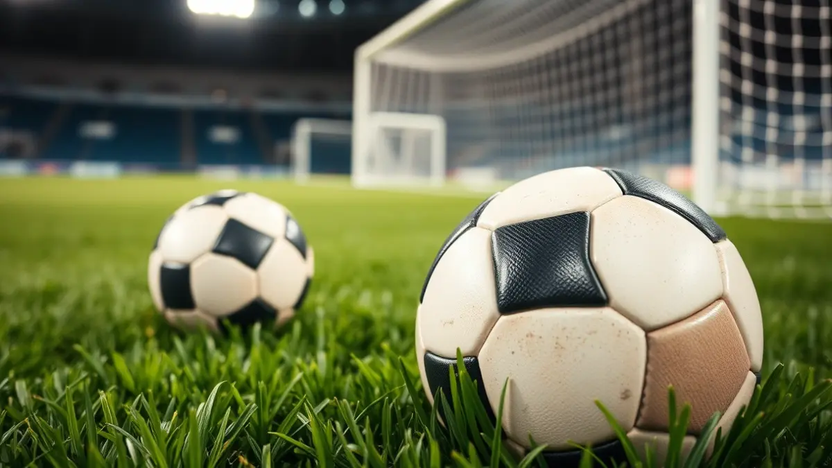 Generic image of a soccer ball on a stadium pitch.
