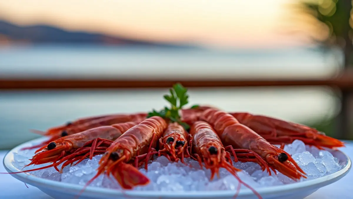 Image of fresh seafood in a restaurant on the Costa del Sol.