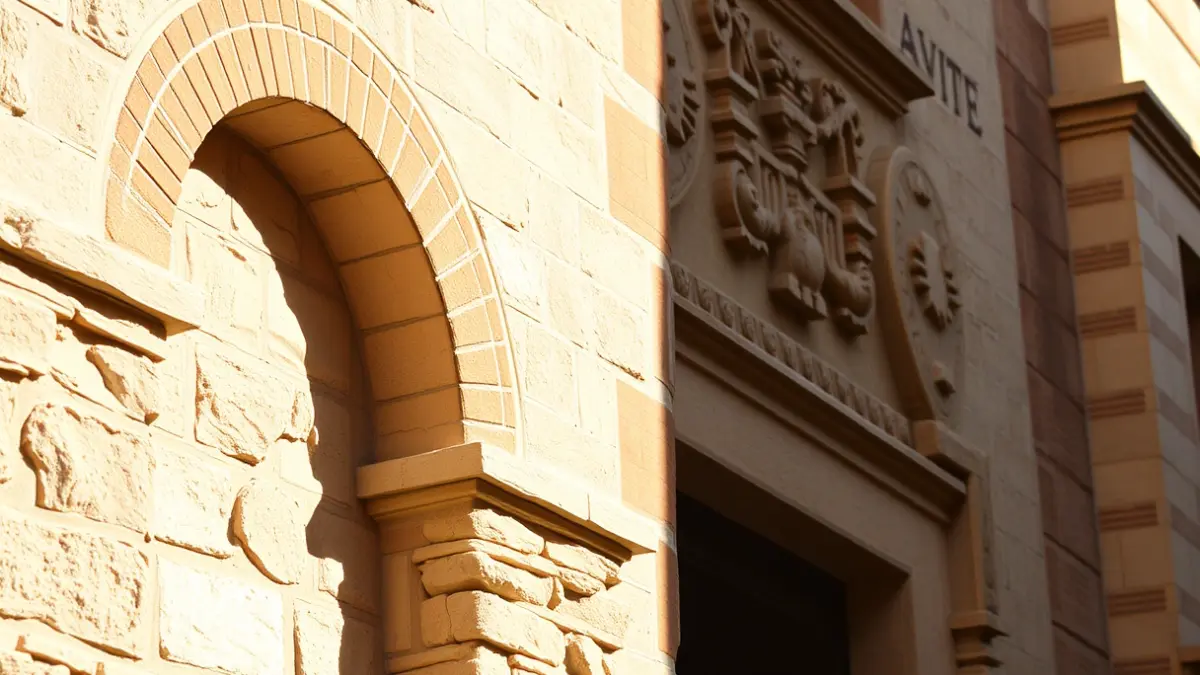 Facade of an old convent in Málaga, highlighting its historical architectural elements.