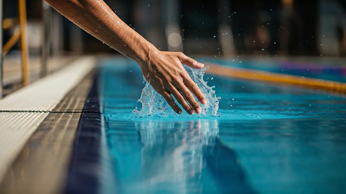Generic image of a swimmer touching a pool wall.