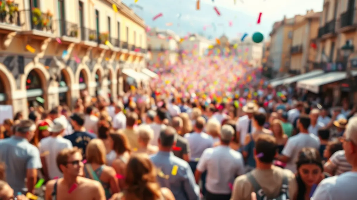 Imagen genérica de un evento festivo con gente y confeti.