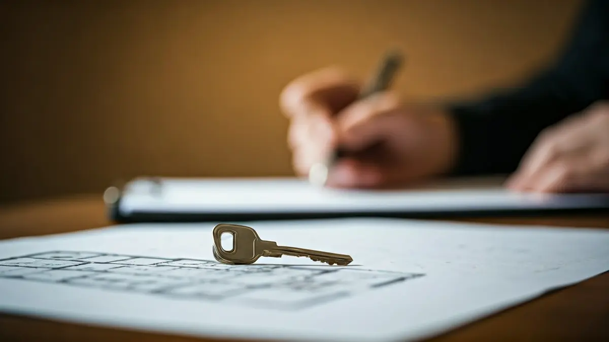 Imagen genérica de una llave sobre un plano de vivienda, simbolizando la regulación de la vivienda protegida.