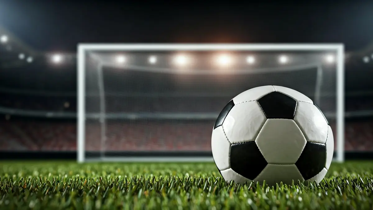 Generic image of a soccer ball on a stadium pitch.