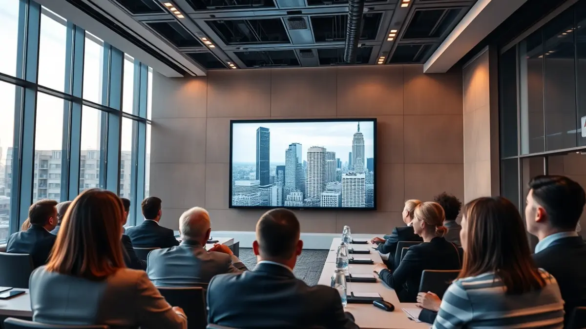 Generic image of a professional presentation at a tourism event.