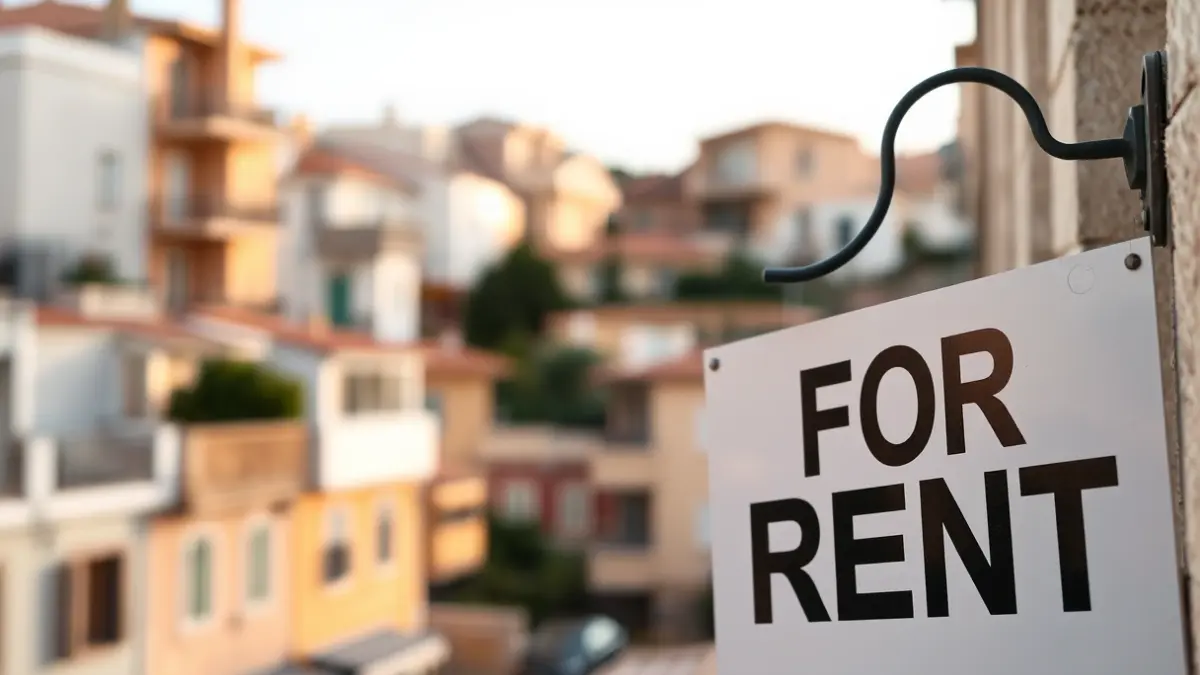 Generic image of a 'For Rent' sign on a residential building.