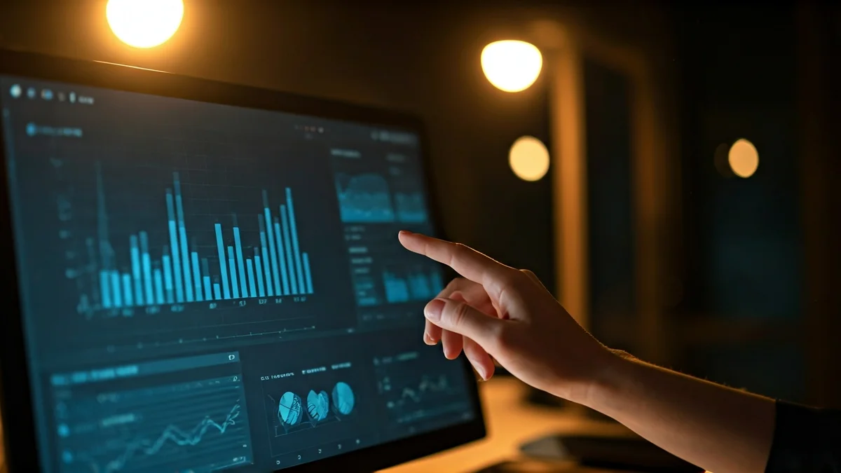 Imagen genérica de una pantalla de ordenador con gráficos de análisis de datos, representando el marketing digital.