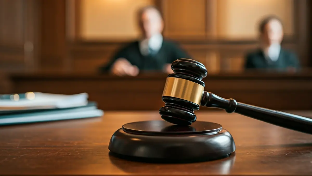 Imagen genérica de un mazo de juez sobre una mesa de madera en un juzgado.