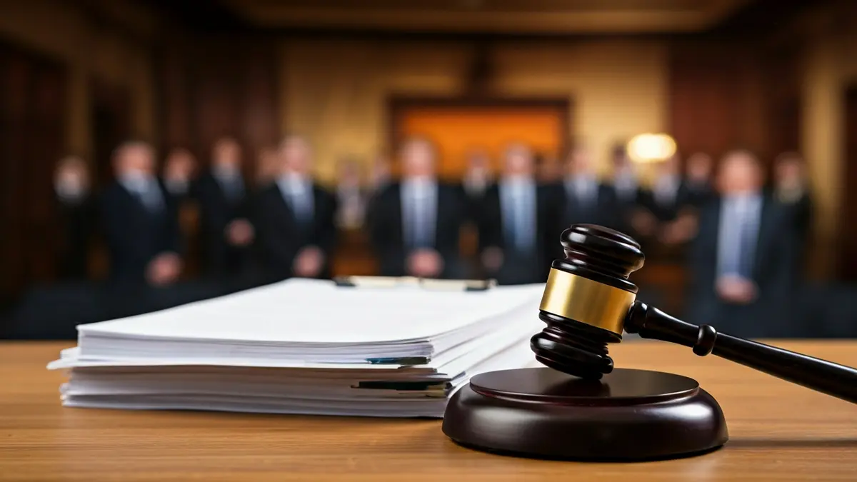 Generic image of a judge's gavel on legal documents on a desk.