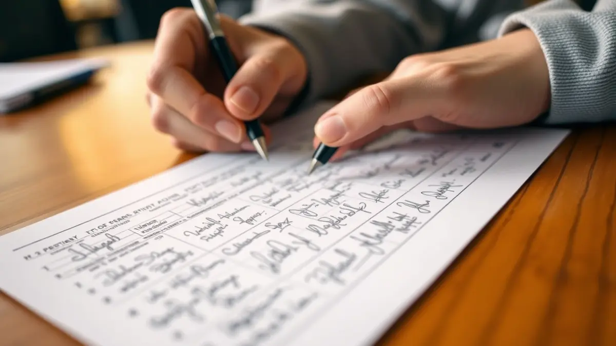 Imagen genérica de una mano firmando un documento, simbolizando la recogida de firmas.