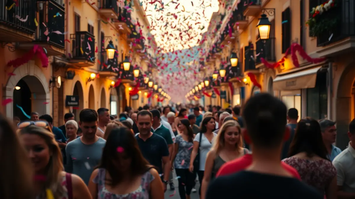 Generic image of a romería with a festive atmosphere and people celebrating.