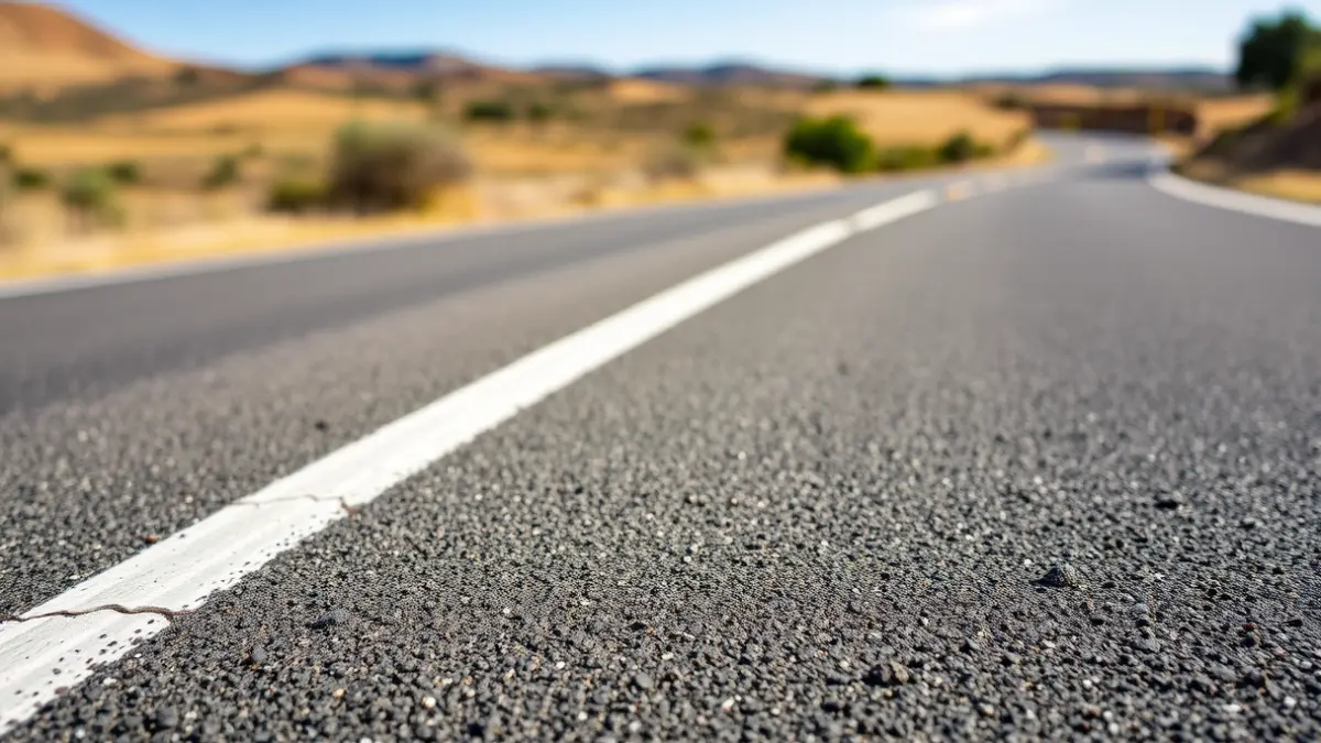 Generic image of a recently improved road section in a rural area.