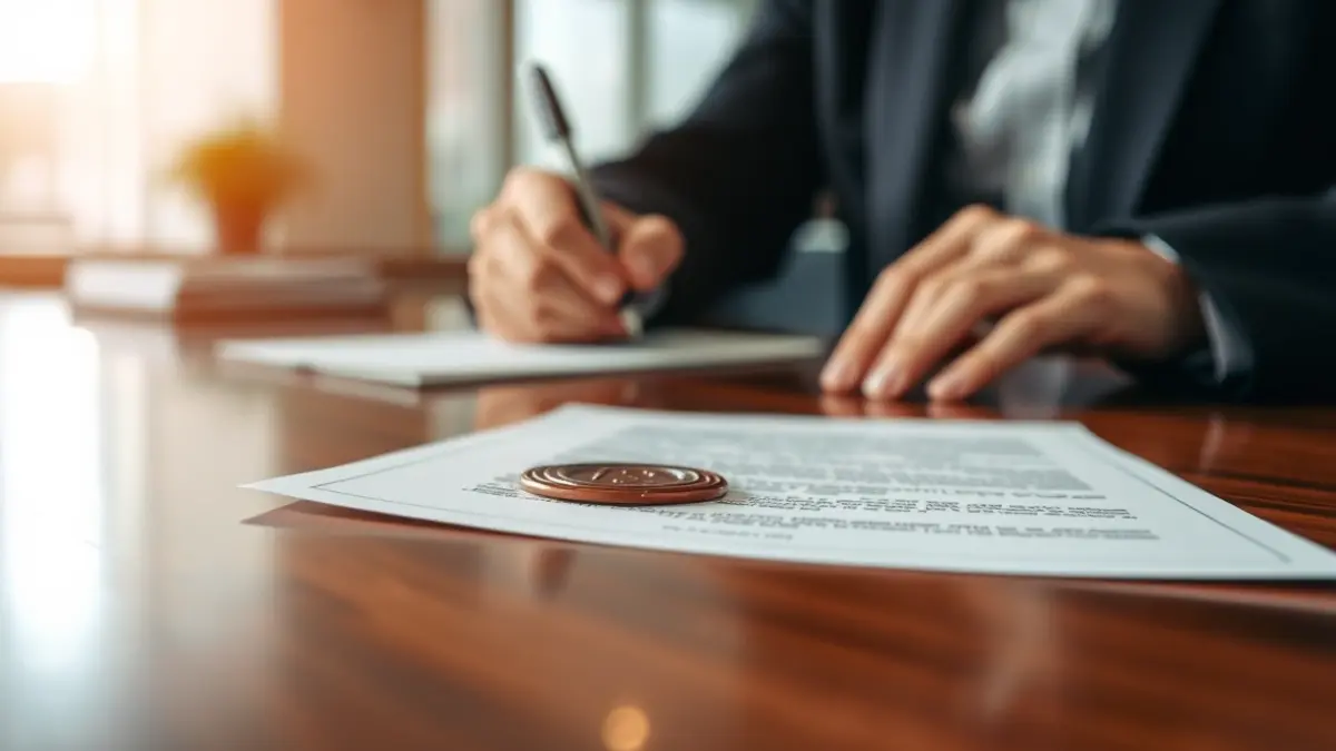 Generic image of an official document being signed, symbolizing recognition or agreement.