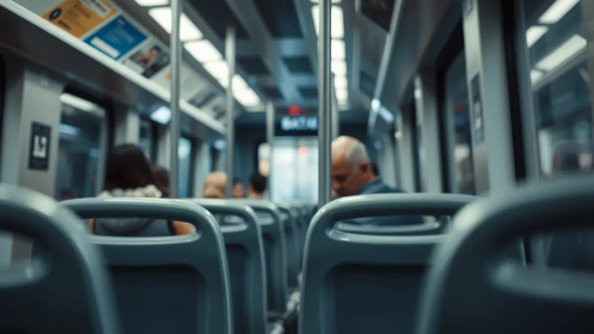 Imagen genérica del interior de un vagón de metro.