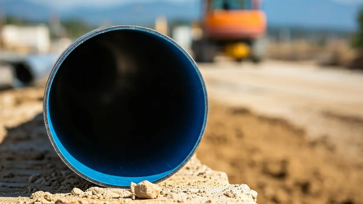 Imagen genérica de una tubería de agua moderna en una obra.