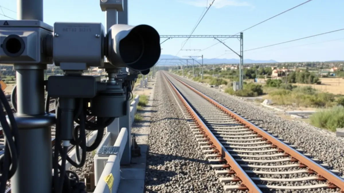 Imagen genérica de vías de tren modernas con sistemas de señalización avanzados.