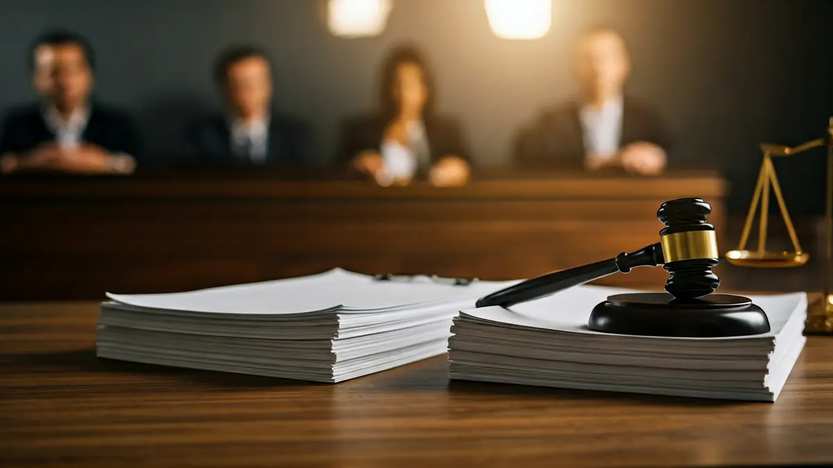 Imagen genérica de un mazo de juez sobre documentos legales, simbolizando un proceso judicial.