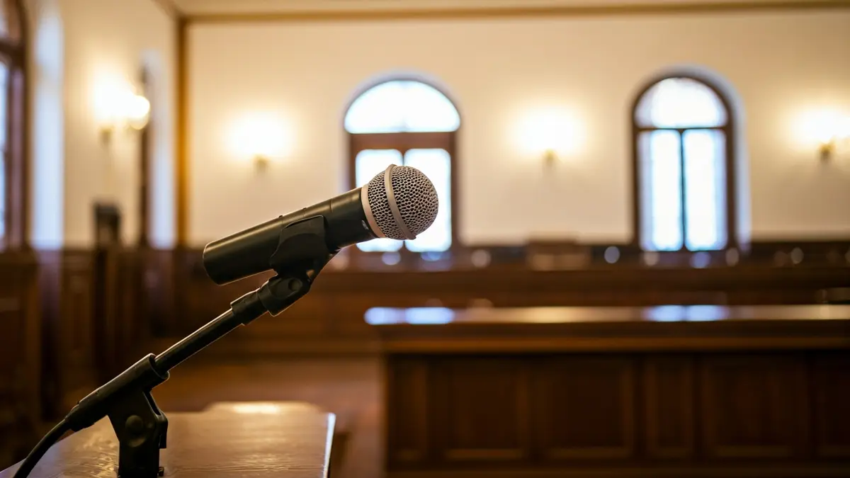 Imagen genérica de un micrófono en un atril en un entorno político andaluz.