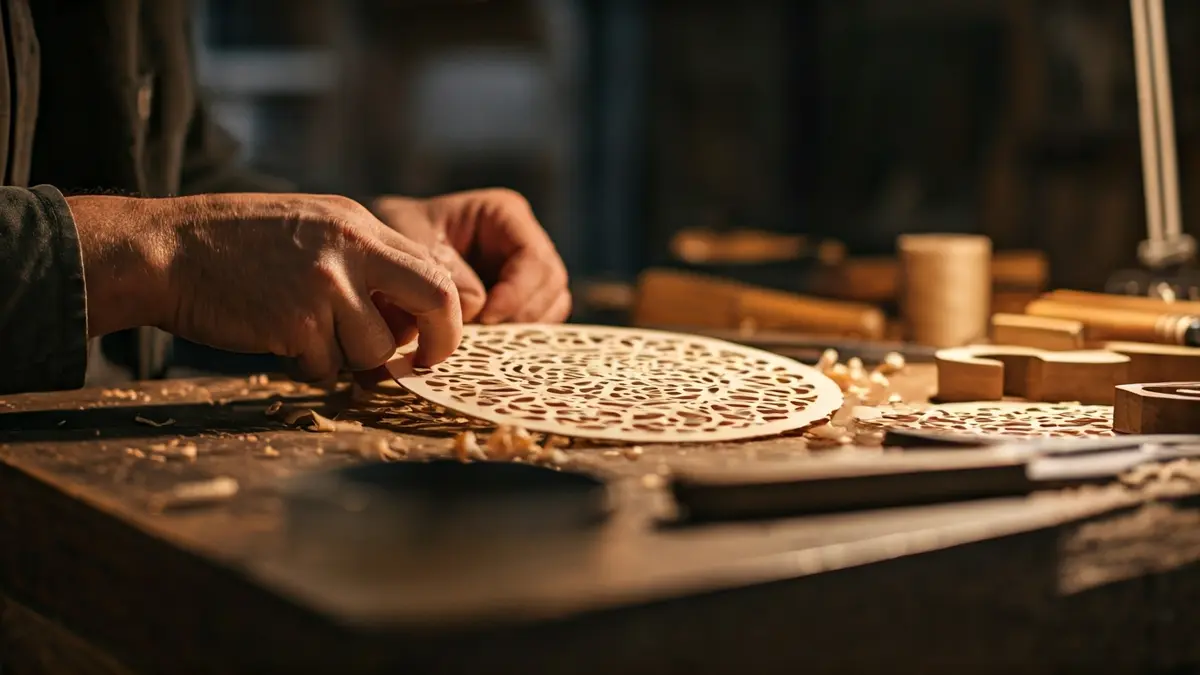 Imagen genérica de manos de artesano trabajando en un taller.