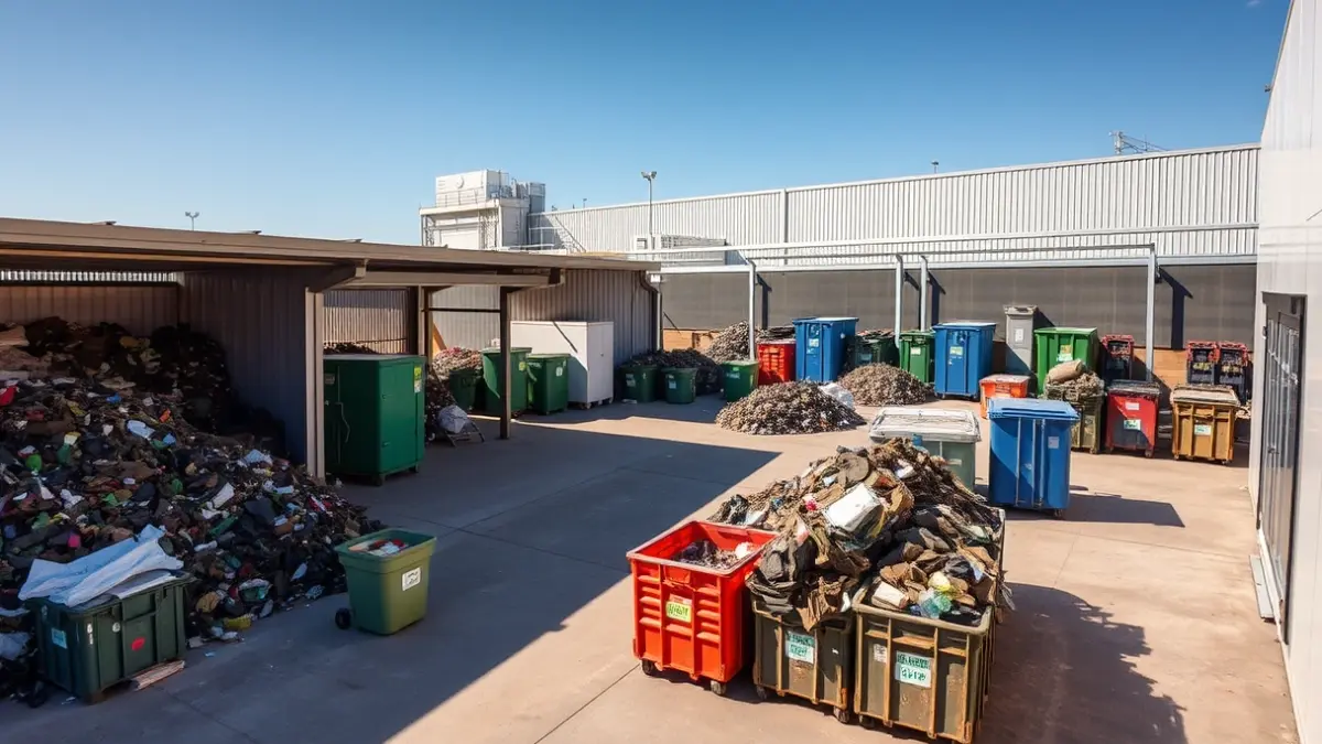 Imagen genérica de un ecoparque o punto limpio moderno y organizado.