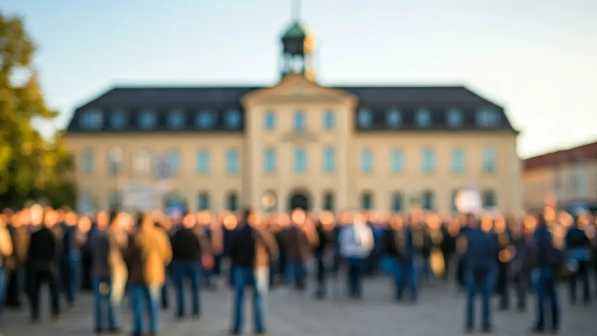 Manifestación frente a un ayuntamiento en Alhendín contra una planta de biometano.