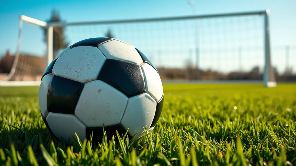 Generic image of a soccer ball on a training pitch's grass.