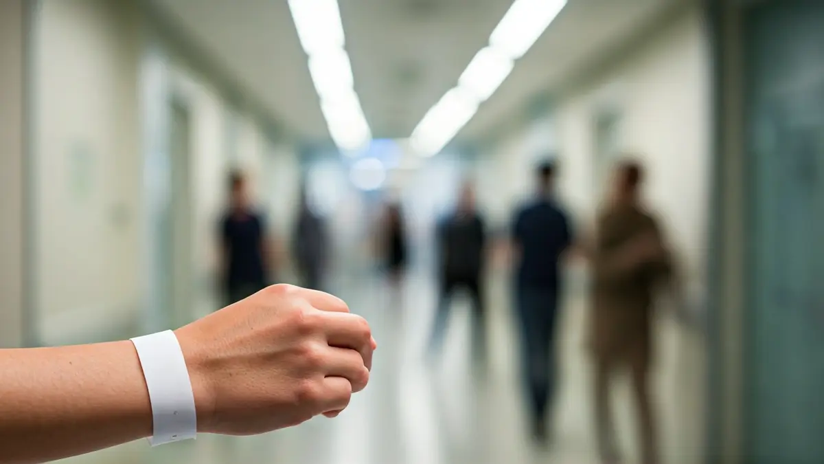 Generic image of a patient's hand with a hospital wristband, symbolizing medical waiting.