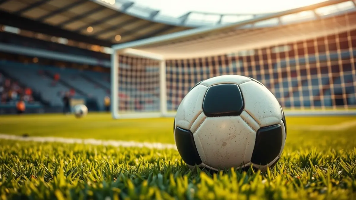 Imagen genérica de un balón de fútbol sobre el césped de un estadio.
