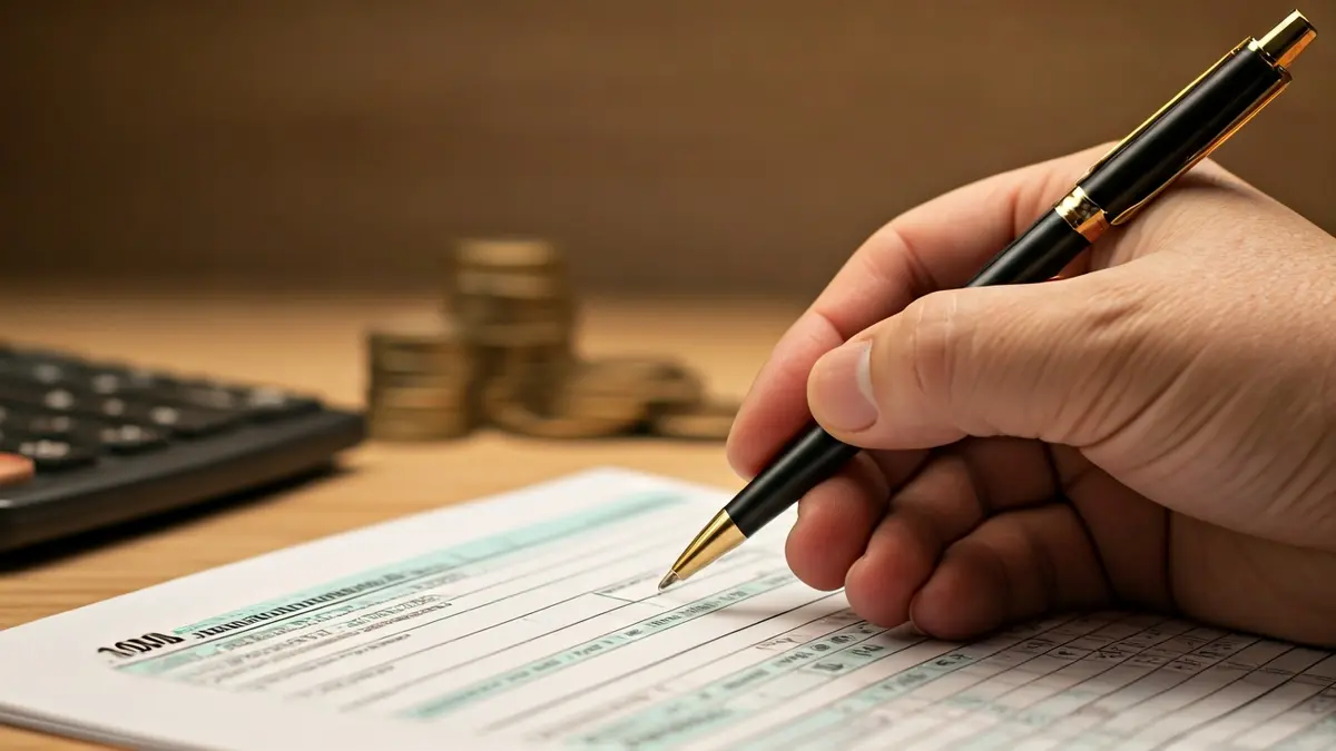Imagen genérica de una persona rellenando un formulario de declaración de la renta.
