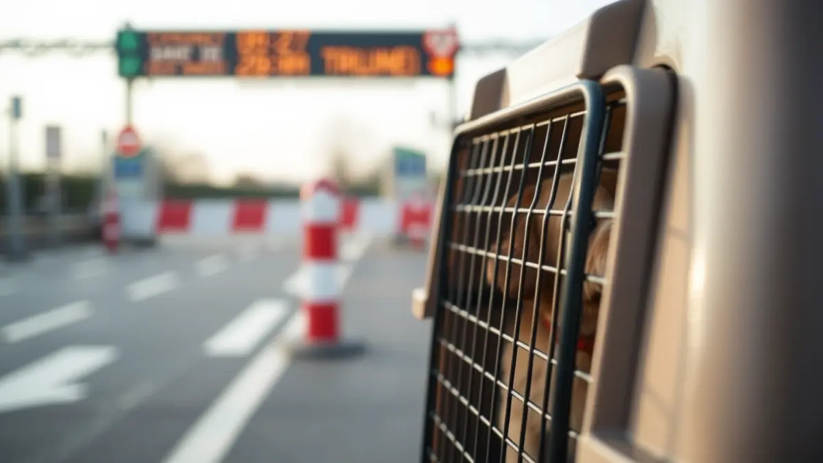 Generic image of a pet carrier in a travel context.