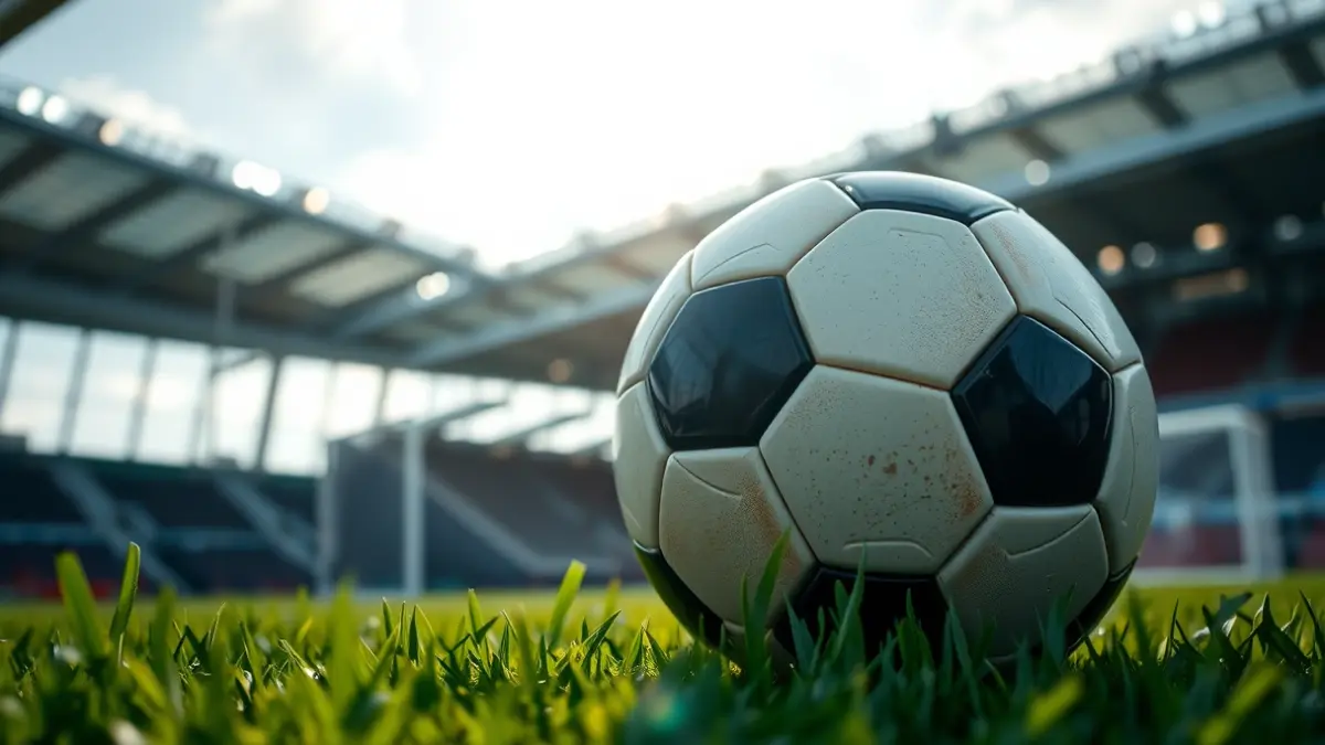 Imagen genérica de un balón de fútbol en el césped de un estadio.