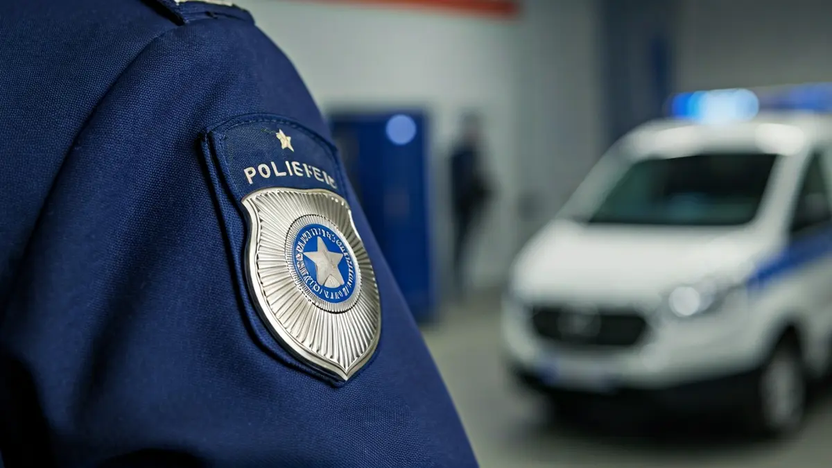 Imagen genérica de una placa de policía en un uniforme.