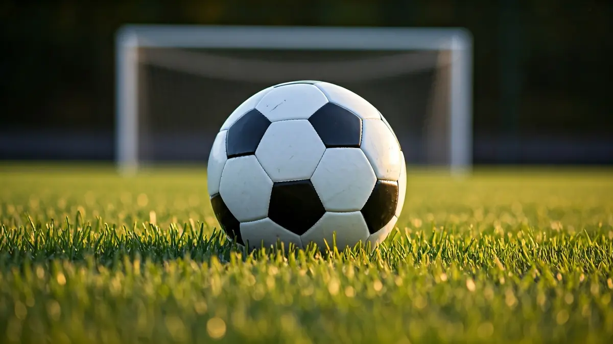 Generic image of a soccer ball on the grass.