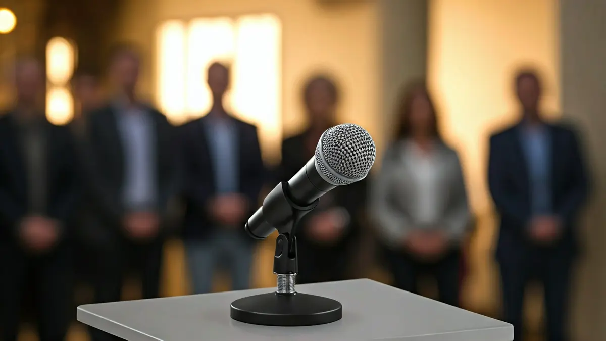 Imagen genérica de un micrófono en un podio, simbolizando un anuncio político.