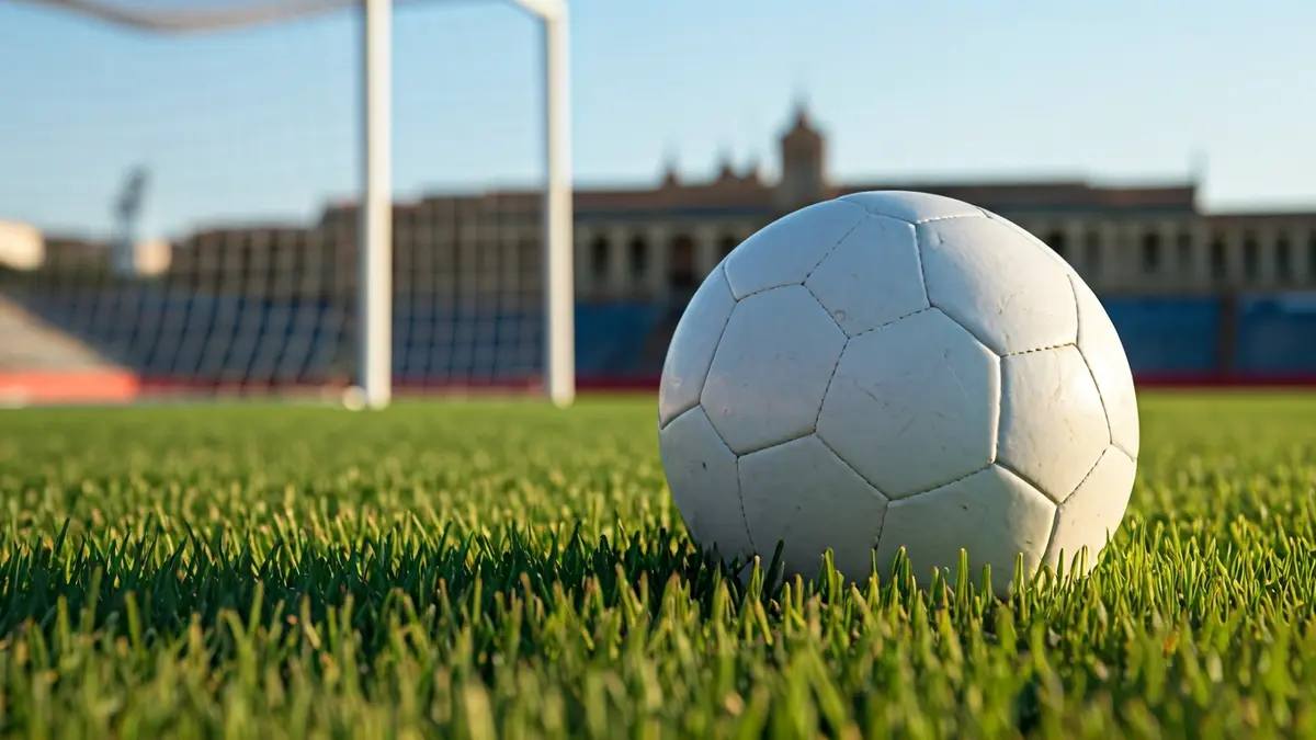 Imagen genérica de un balón de fútbol en el césped de un estadio.