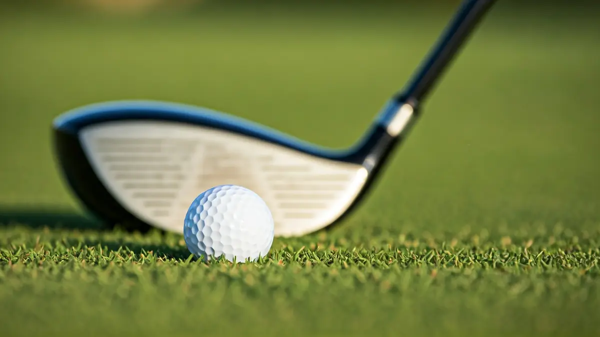 Imagen genérica de una pelota de golf en el césped de un campo.