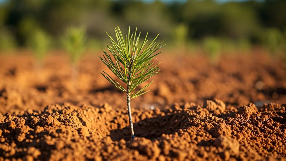 Generic image of tree planting in a pine forest.