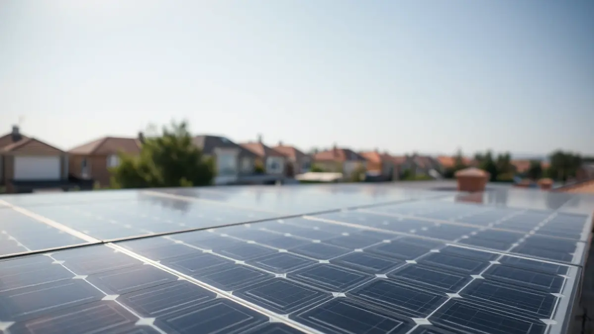Generic image of solar panels on a rooftop.
