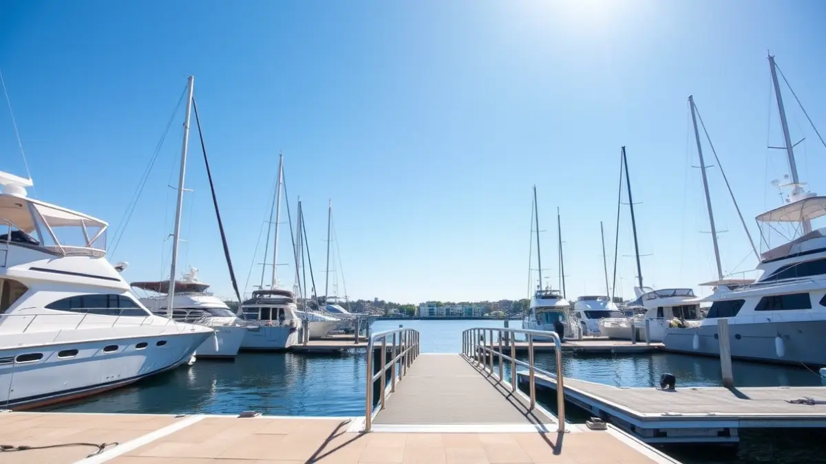 Generic image of a marina with boats and an accessible environment.