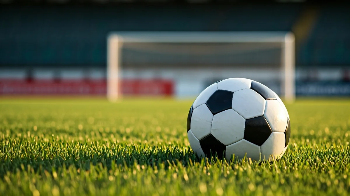Imagen genérica de un balón de fútbol en el césped de un estadio.