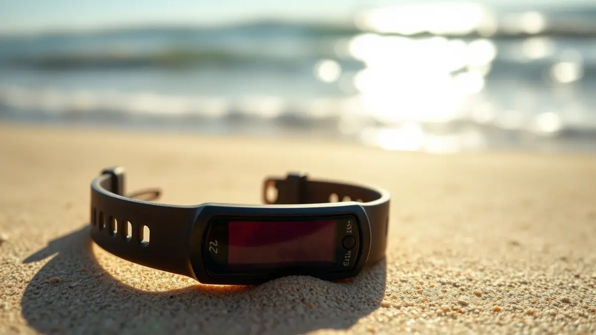 Generic image of an identification bracelet on a sandy beach.