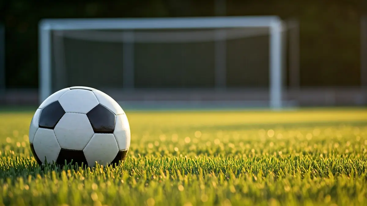 Generic image of a soccer ball on a stadium pitch.