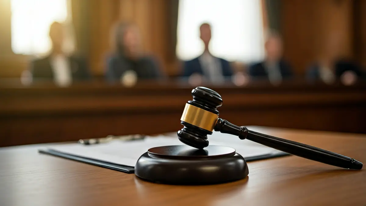 Imagen genérica de un documento legal y un mazo en un escritorio, simbolizando una decisión judicial.