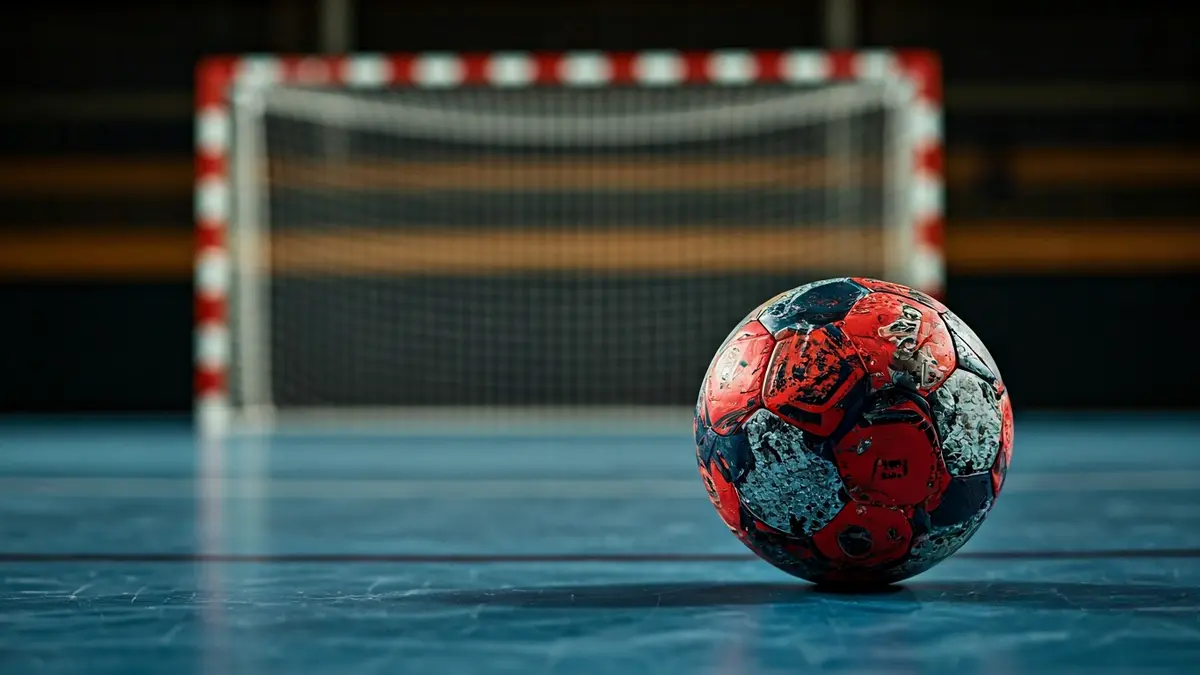 Generic image of a handball on the court.