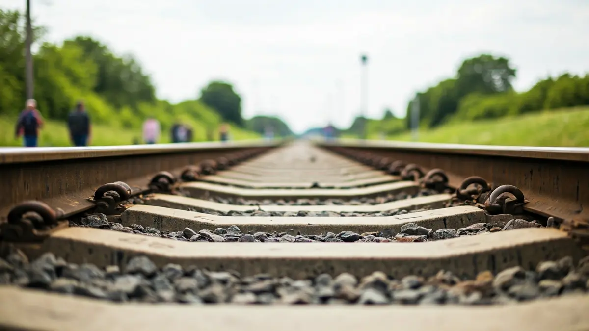 Generic image of a train track with blurred landscape in the background.