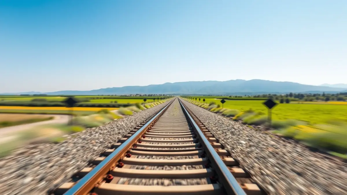 Generic image of a high-speed train track in an Andalusian landscape.