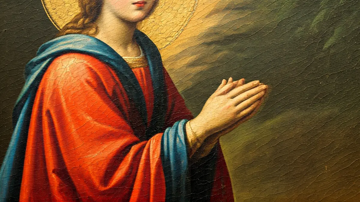 Imagen de la obra restaurada 'Descenso de la Virgen Inmaculada' en Baeza.