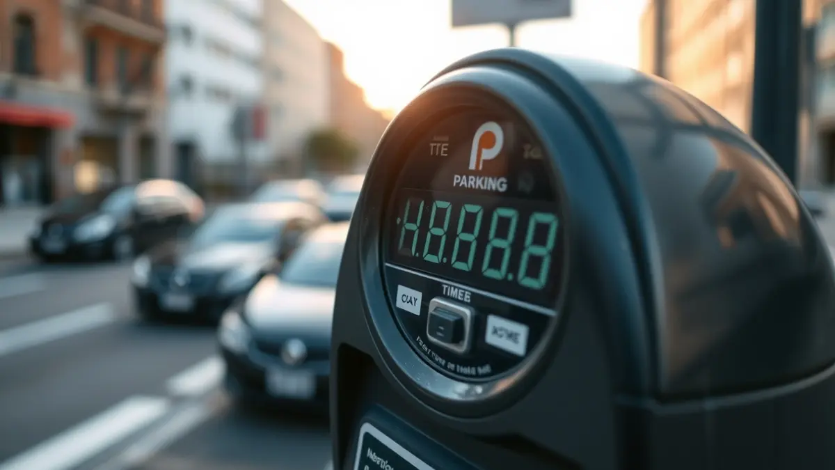Imagen genérica de un parquímetro en una calle urbana.
