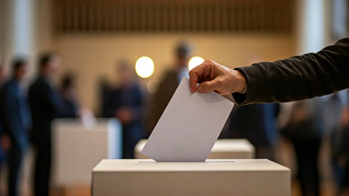Imagen genérica de una urna electoral con manos votando, simbolizando unas elecciones.